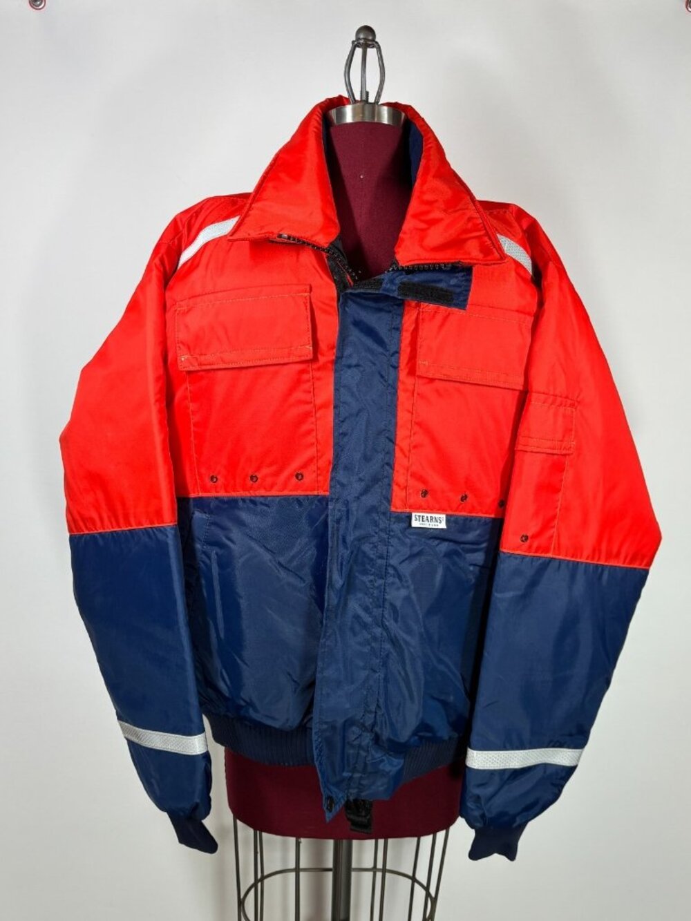 Stearns Type III PFD Flotation Jacket Mens Large Blue Red Fishing Boat